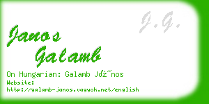 janos galamb business card